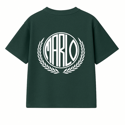 Wreath Tee - Forest Green // White